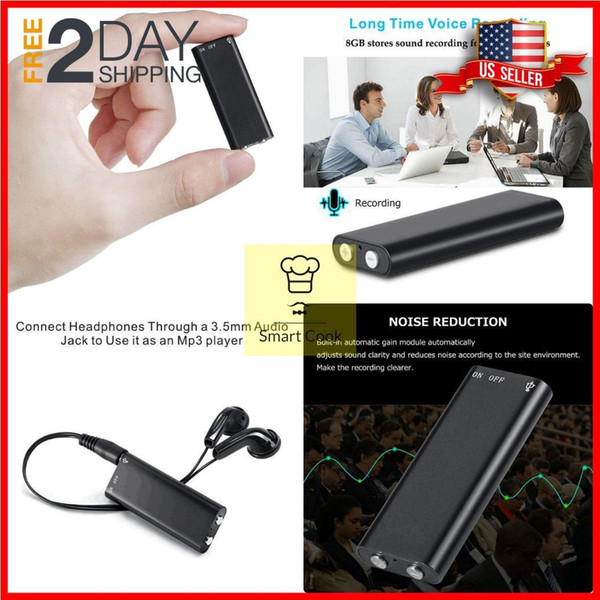 Hidden Voice Activated Recorder USB Spy Audio Secret 96Hrs Battery Life 8GB Mini