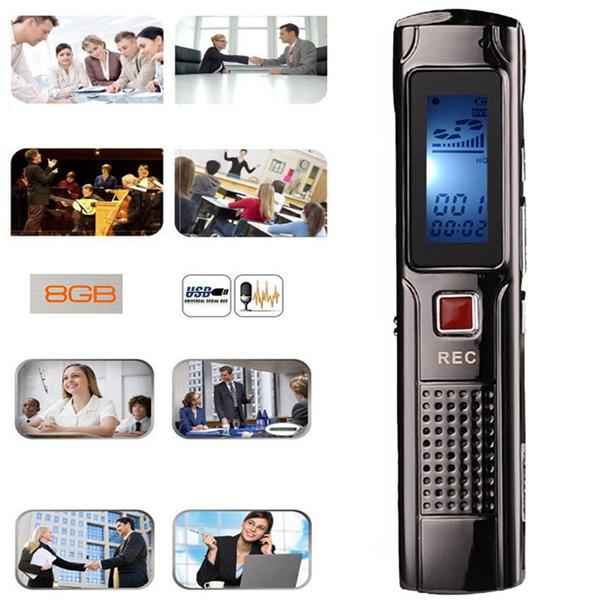 Professional Long Recording 4GB 8GB Steel Stereo Recording Mini Digital Audio Recorder Voice Recorder MP3 Player FM with retail box