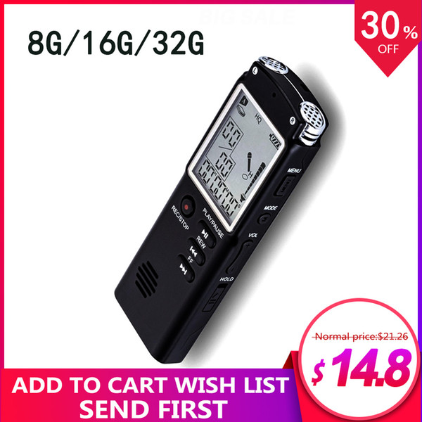 Flash Digital voice recorder Dictaphone 8G/16G/32G 60 Hours recording Magnetic professional HD Dictaphone denoise WAV,MP3 Playe