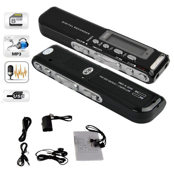 8GB Digital Voice Recorder Voice Activated USB Pen Digital Audio Recorder Mp3 player Dictaphone Black gravador de voz