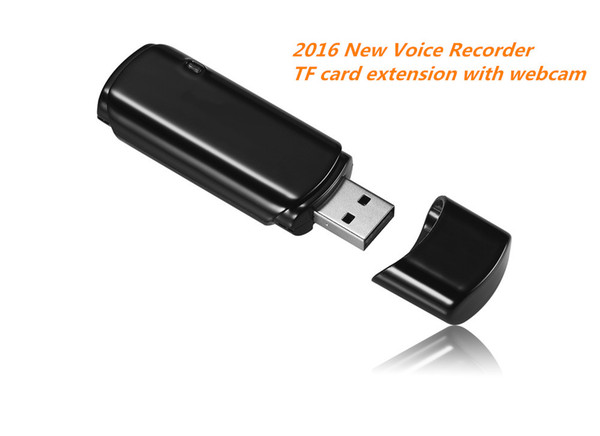 Wholesale-2016 New TF card extension recordin digital voice recorder with Webcam USB direct plug voice recorder UC-10