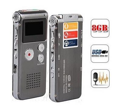 Digital Audio Voice Recorder Multifunctional Rechargeable 8GB Memory 650HR Dictaphone MP3 Player Free DHL Fast Shipping