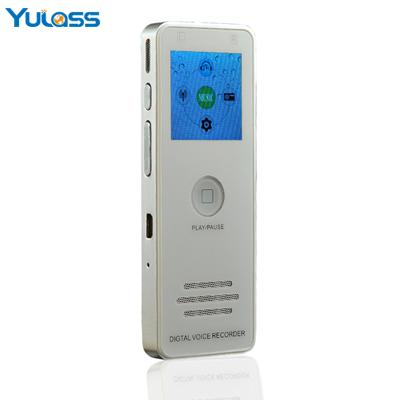 Wholesale- Yulass 8GB USB Digital Voice Recorder White Large Professional Multi Language Voice Recording Devices With WMA/WAV/MP3 Player