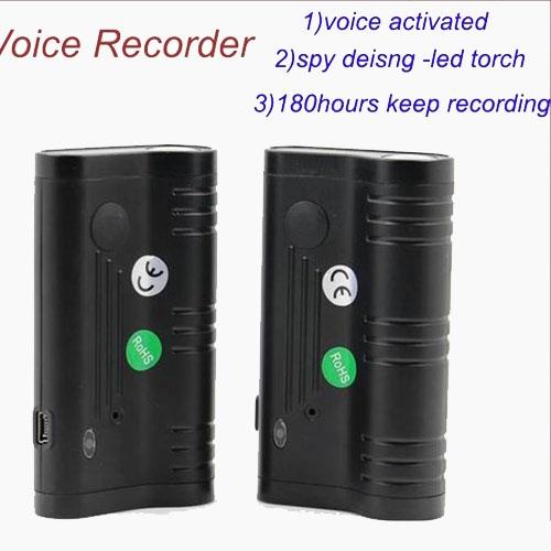 Super Magnetic 2600 mAh Voice Activated 8G Audio Recorder with Flashlight