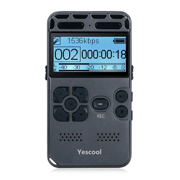 Yescool L188 Portable Professional Voice Recorder Dictaphone Ultra-long Standby Time Noise Reduction supports Hifi MP3 walkman