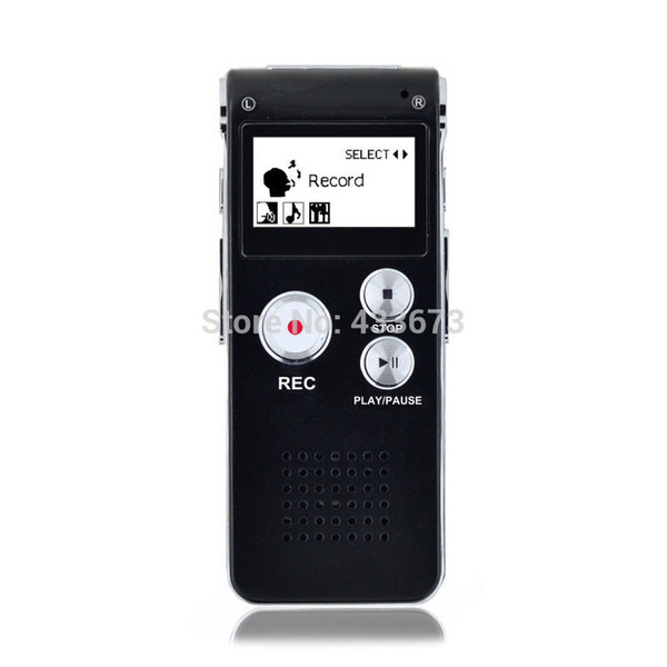 Wholesale-Russian Language Rechargeable 8GB Voice Activated Steel Digital Audio Voice Recorder Dictaphone Telephone MP3 storage Black