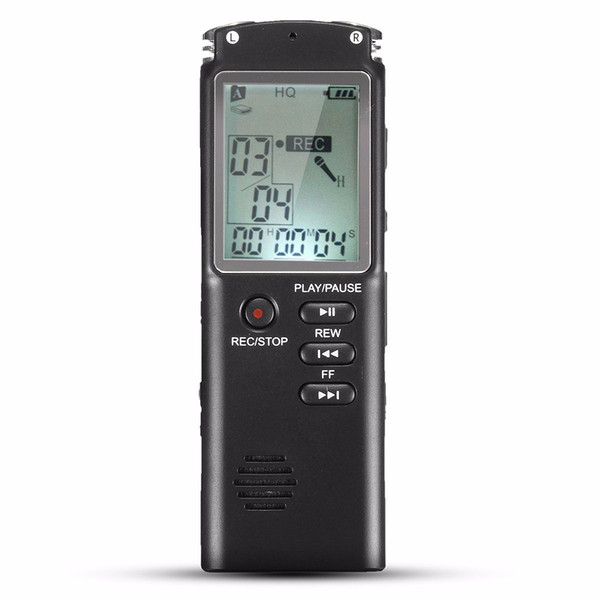 Wholesale- Portable 8GB LCD Digital Audio Voice Recorder Dictaphone Rechargeable MP3 Player With Earphone Built-in Microphone