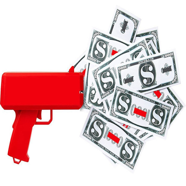 2017 Hot Cash Money Gun Toy Funny New Money Gun with Package Box Party Toy Cash Cannon Money Gun