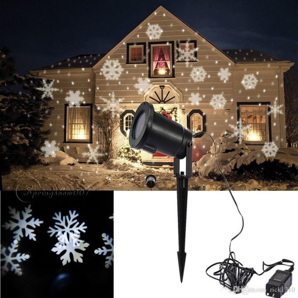 Hot New Moving Sparkling LED Snowflake Landscape Laser Projector Wall Lamp Xmas Light White Snow Sparkling Landscape Projector Lights