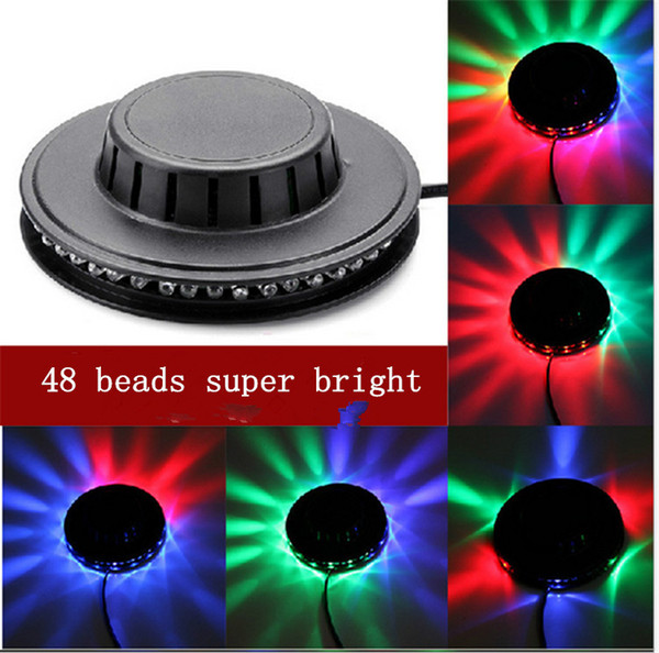 wholesale UFO Portable Laser Stage Lights RGB 48 Leds Sound Activated Sunflower Led Lighting for KTV DJ Party Wedding 2018