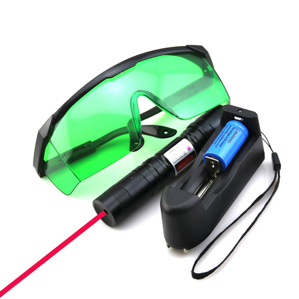 SDLasers RS4-0200 Adjustable Focus 650nm Red Laser Pointer With 1*16340 Li Battery & Charger & Goggles Funny Pet stick