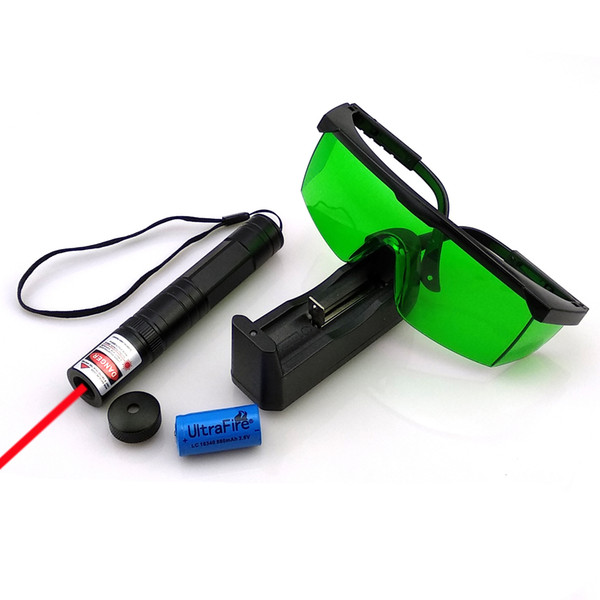 SDLasers RS2-0200 650nm Red Laser Pointer With 1*16340 Li Battery & 1*Star Cap&Charger & Goggles Funny Pet stick Childrens Cat Toys