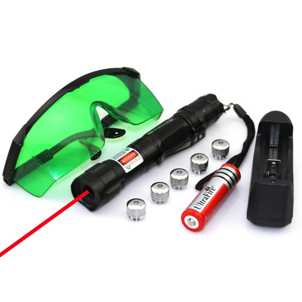 SDlasers RS9-0200 650nm Red Laser Pointer With 1*18650 Li Battery & 5*Star Cap&Charger & Goggles Funny Pet stick Childrens Cat Toys