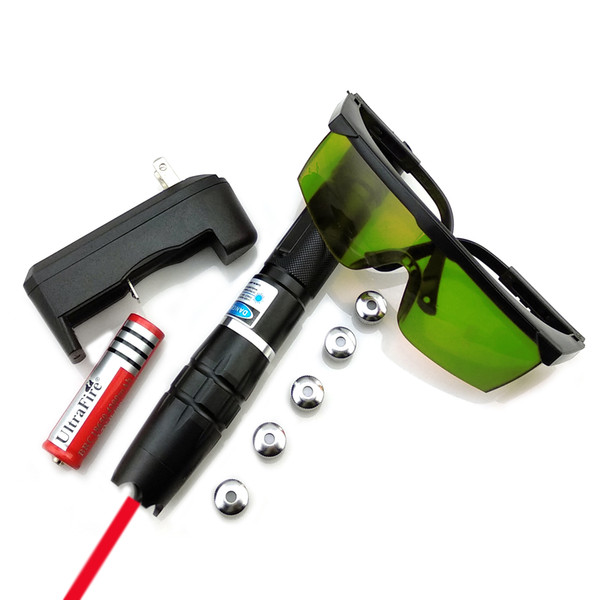 SDLasers RQ2-0200 Adjustable Focus 650nm Red Laser Pointer With 1*18650 Li Battery & 5*Star Cap&Charger & Goggles