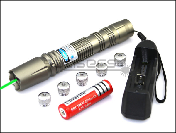 SDLasers GQ3-0100 Adjustable Focus 532nm Green Laser Pointer With 1*18650 Li Battery & 5*Star Cap & Charger & Goggles