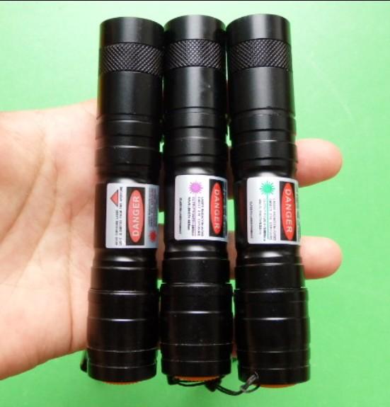 High power Powerful Military 5000m 405nm Green / red blue violet laser pointers SOS Lazer Flashlight hunting teaching,Free shipping