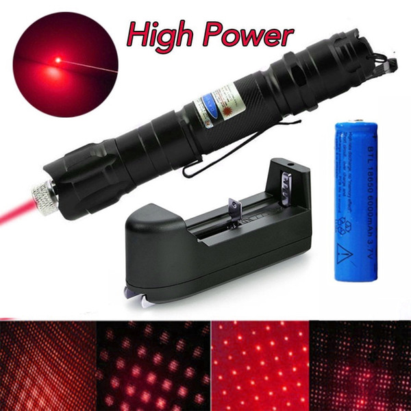 High power New Red 009 Laser Pen 10miles 5mw 650nm + 18650 3000mah Battery+ Charger Red laser pointer set