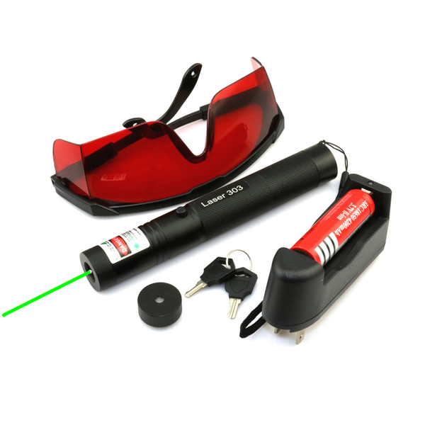 GS5 532nm Adjustable Focus Green laser pointer pen with Batteries& Charger&Goggles