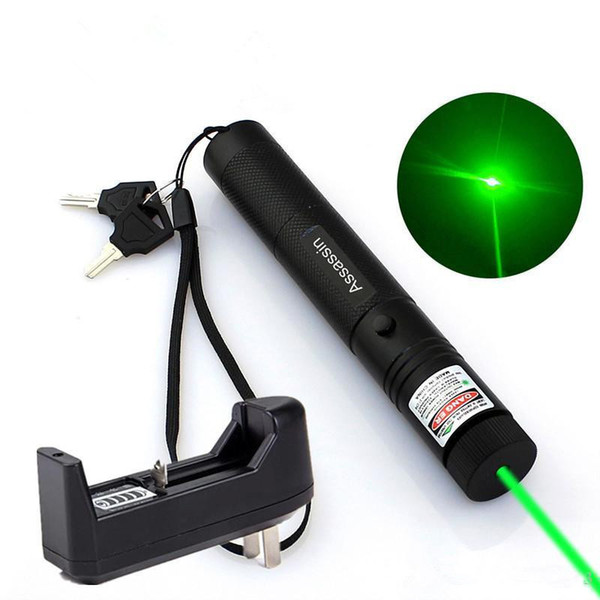 10Mile Military Green Laser Pointer Pen Astronomy 5mw 532nm Powerful Cat Toy+18650 Battery+Charger