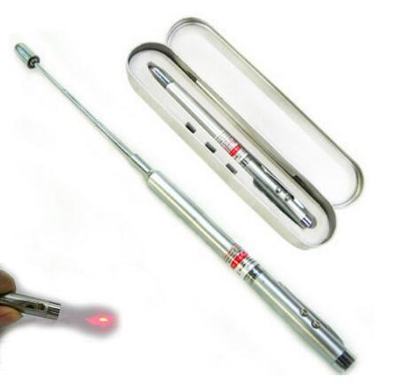 4 in 1 Retractable teaching pen(Flashlight/Teaching/Laser Pointer/Ball Pen), 1PC/lot, With Box, Free Shipping