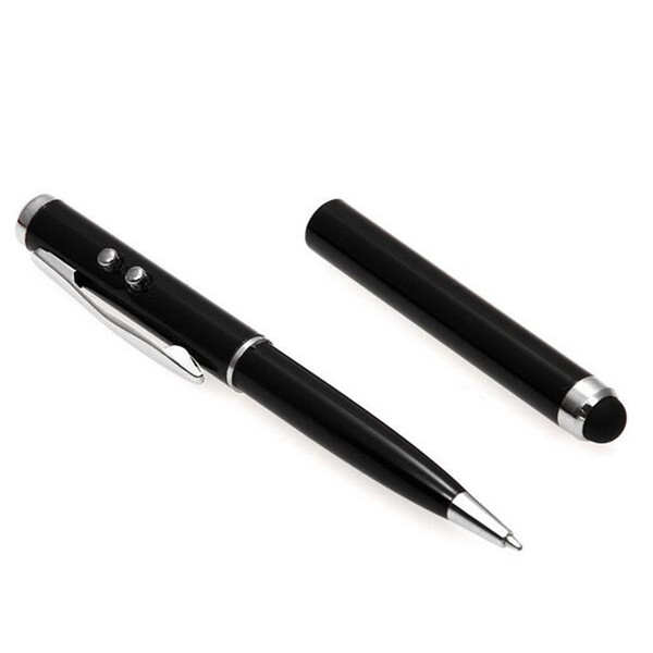 NOYOKERE Pointer 4 In 1 Soft Rubber Tip Laser Pointer LED Torch Touch Screen Stylus Ball Pen