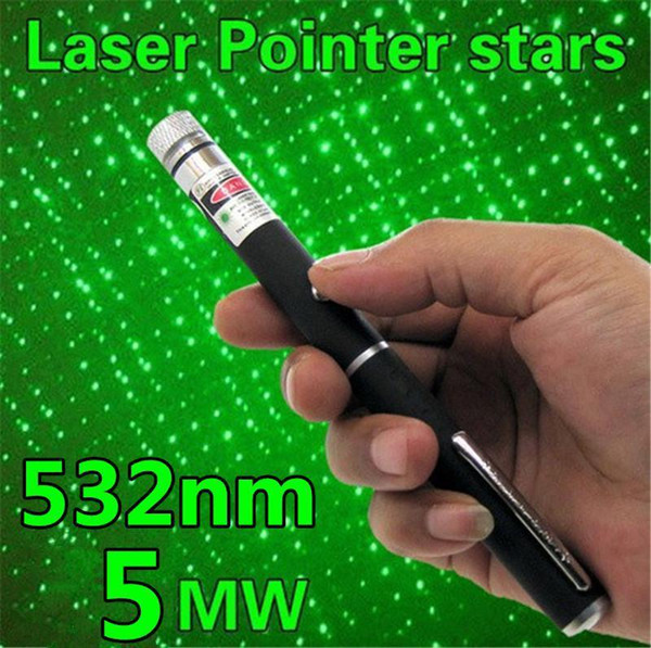 5in1 Star Cap Pattern Green Laser Pointers 532nm 5mw Star Head Laser pointer pen Kaleidoscope 5mw laser burning pen 300pcs UP