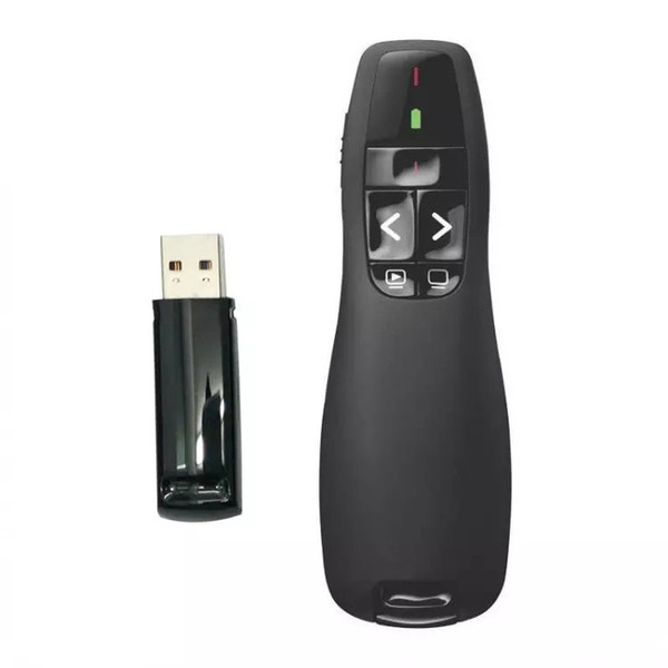 New R400 2.4Ghz USB Wireless Presenter Red Laser Pointer PPT Remote Control for Powerpoint Presentation DHL Free