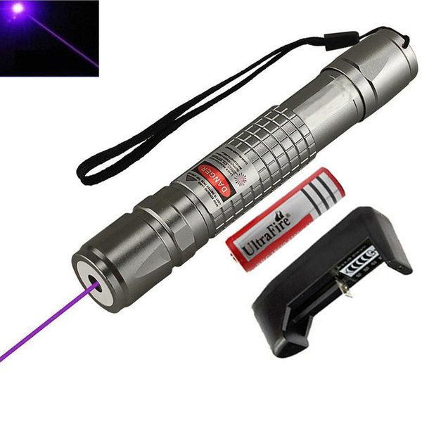 High Power Blue Purple Beam Laser Pointer Pen Demo Remote Pen Pointer Projector Focusable Travel Outdoor Flashlight