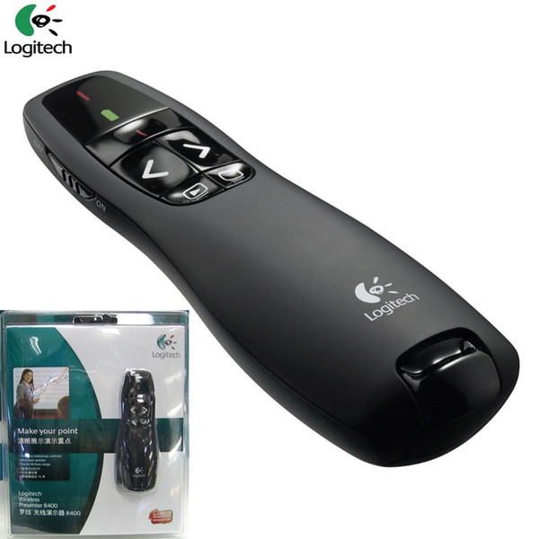 R400 2.4GHz USB Mini wireless Laser Pointer Presenter with LED Red Laser pen PPT presenter laser with retail package