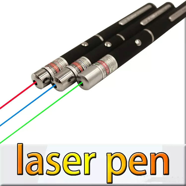 5mW 532nm 650nm 405nm Green Red Blue Light Laser Pointer Pen High Power For SOS Hunting Teaching OPP packaging JBD-P1