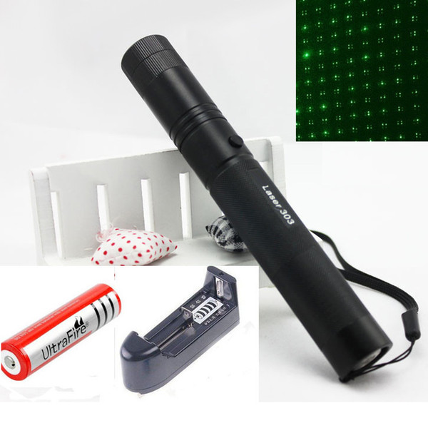 303 Laser Pointer Green Laser Red Laser Pointers Pen 532nm Adjustable Focus Teaching Pen with Battery Charger