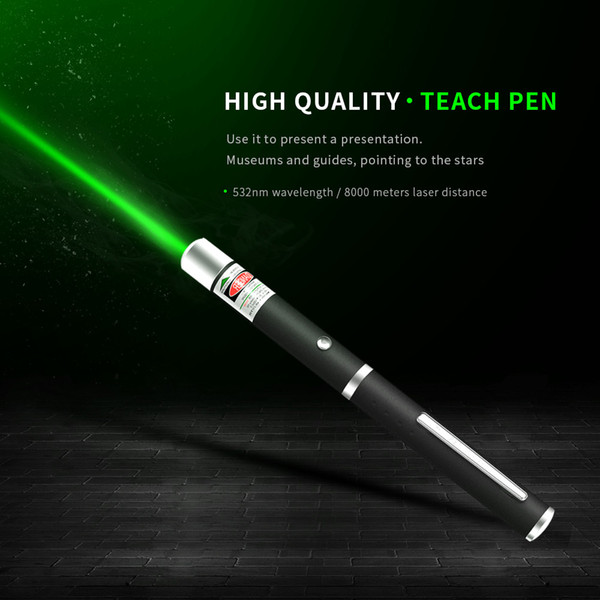 2018 new 532nm 5mW Green Ray Visible Beam Laser Pointer Pointers Pen Christmas Gift DHL FEDEX EMS FREE SHIPPING