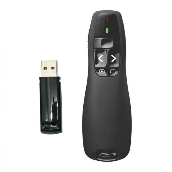 New R400 2.4Ghz USB Wireless Presenter Red Laser Pointer PPT Remote Control for Powerpoint Presentation DHL Free 15