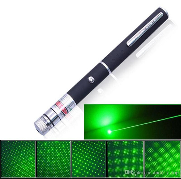 Hot 5in1 Star Cap Pattern Green Laser Pointers 532nm 5mw Star Head Laser pointer pen Kaleidoscope 5mw laser burning pen led lasers Light