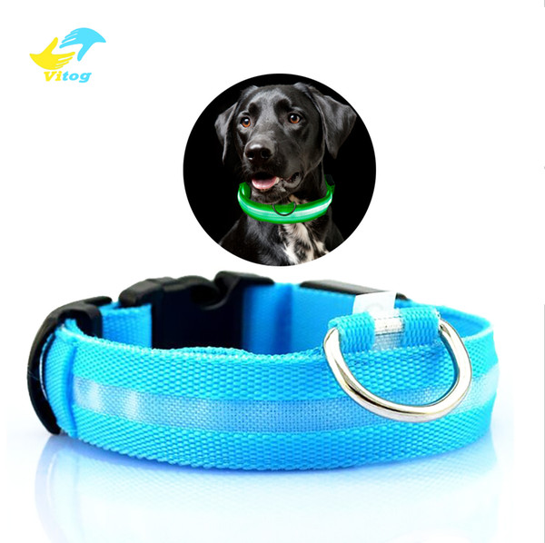 Nylon LED Dog Collar Light Night Safety LED Flashing Glow Pet Supplies Pet Cat Collars Dog Accessories For Small Dogs Collar LED