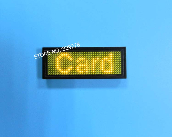 Scrolling Yellow LED name tag USB Rechargeable/ Edit By PC/ Message Advertising Sign Board World-language