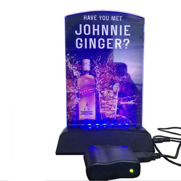 LED Menu Stand LED Drink List Stand Holder Restaurant Hotel Bar KTV Night Club LED Table Menu Rechargeable USB Charger