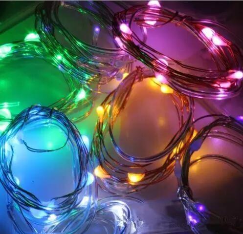 Hot 2M 20LEDs led string CR2032 Battery Operated Micro Mini Light Copper Silver Wire Starry LED Strips For Christmas Halloween Decoration 3V