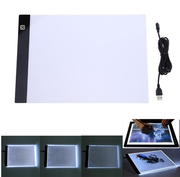 Portable A4 LED Light Box Drawing Tracing Tracer Copy Board LED Light Pad Panel Copyboard with USB Cable for Artist Animation