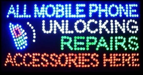 wholesale business led cell phone repairs direct selling led sign 27.5X15.5 inch semi-outdoor flashing led signs