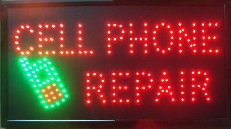 wholesale cell phone repairs business direct selling led sign 27.5X15.5 inch semi-outdoor flashing custom led signs