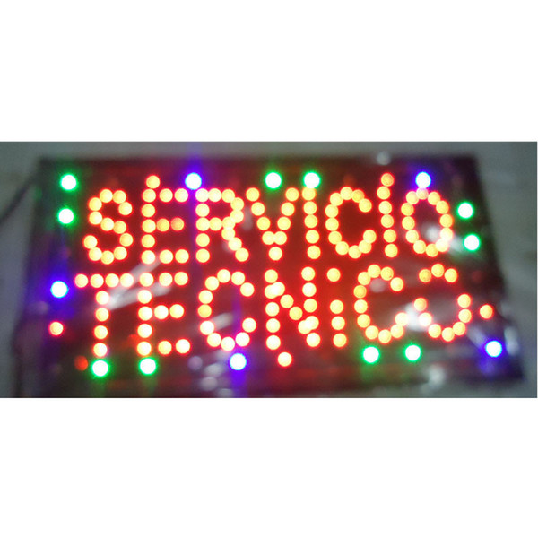 2016 New Arrival custom led sign Graphics Semi-outdoor 10X19 inch Servicio Tecnico Technical Service Business store signboard wholesale