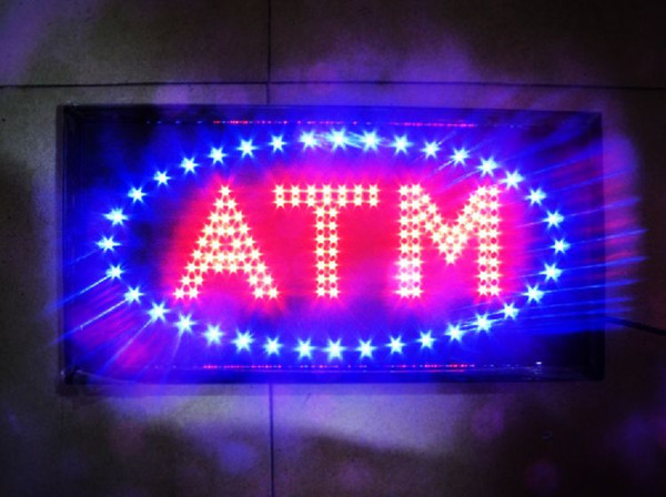 Wholesale acrylic surface ATM letter for bank led open sign/ Electronic ATM sign