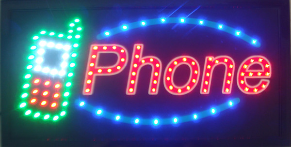 5pcs/ lot Led phone shop open sign direct selling custom graphics 10X19 inch indoor Neon lighted Sign