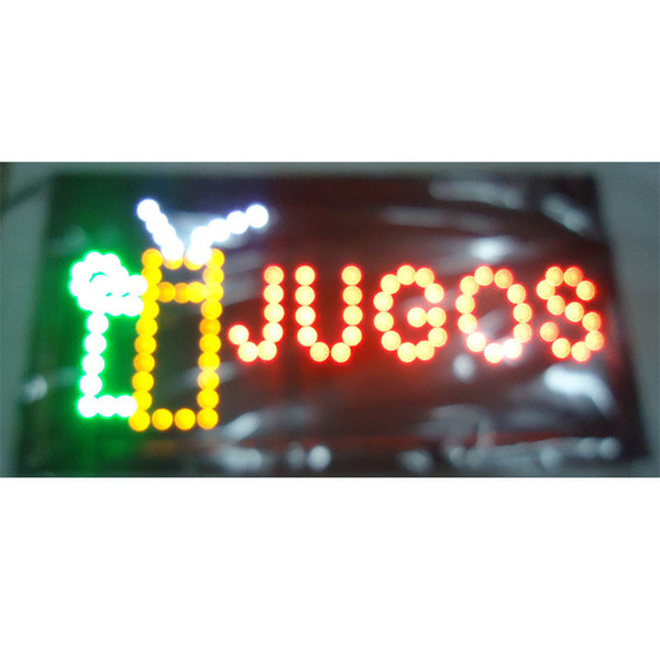 2016 direct selling led display 10*19 inch Semi-outdoor Ultra Bright flashing JUGOS store sign of led Wholesale