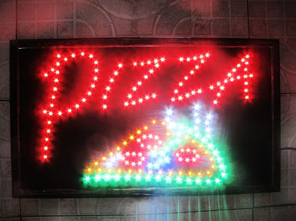 CE acrylic indoor flashing open closed led pizza signs