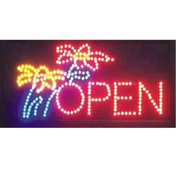 2016 hot sale 10*19 Inch Semi-outdoor Ultra Bright flower shop signage led open neon sign wholesale