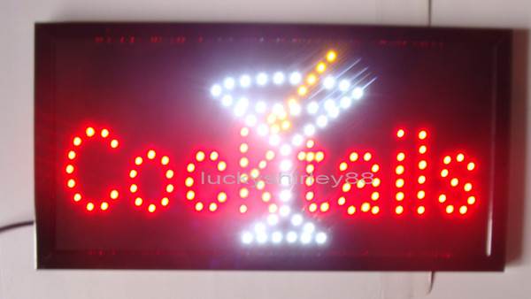 New arriving customized led cocktails signs neon cocktails signs neon cocktails sign lights semi-outdoor size 48cm*25cm