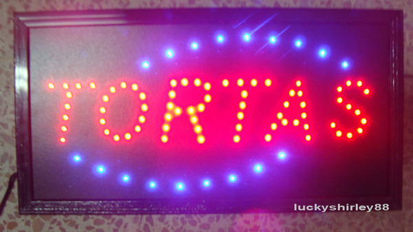 FREE SHIPPING LED TORTAS SIGN BOARD LED NEON cakes SIGN BOARD SIZE:19*10 INCH + HANGING A CHAIN FOR