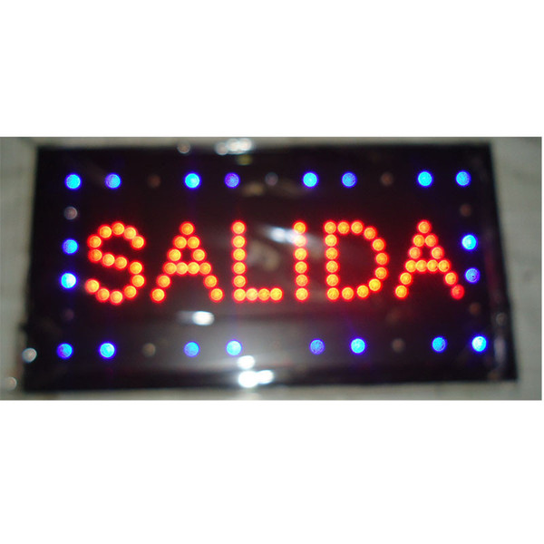 2016 direct selling customed 10X19 inch semi-outdoor Ultra Bright running salida led Neon open lighted Sign wholesale